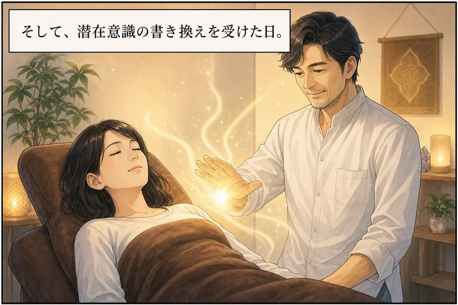 施術を受ける主人公