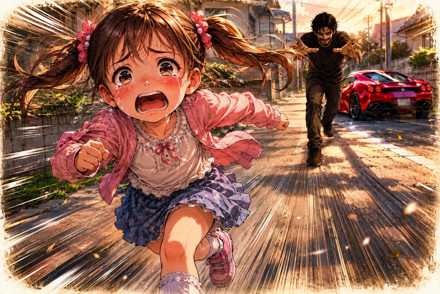 幼少期・少女が誘拐犯から逃げる