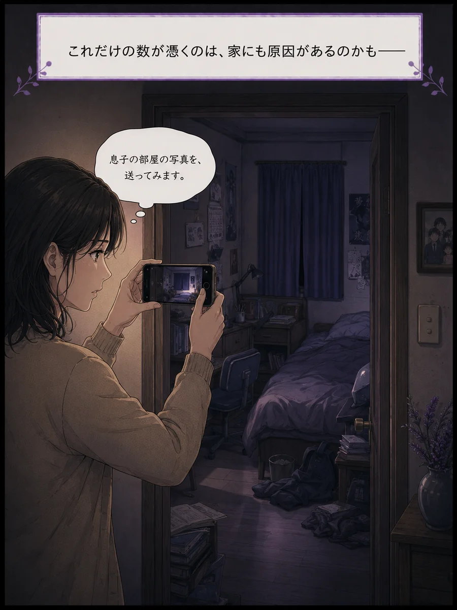 部屋の写真を送る