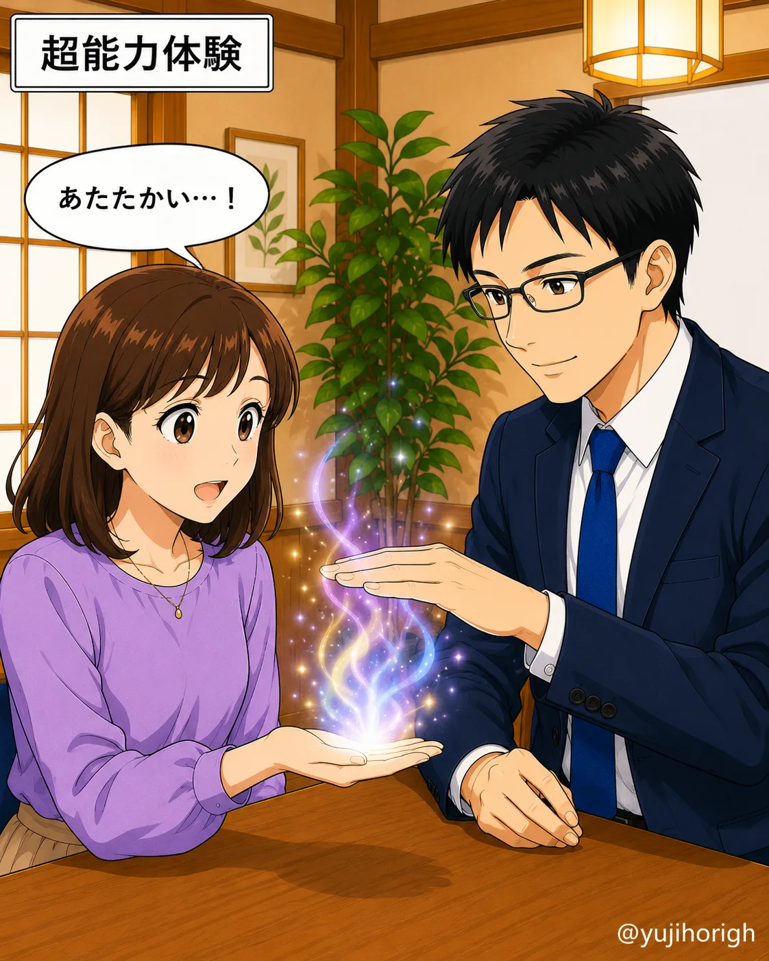 手をかざすと「あたたかい…!」超能力体験
