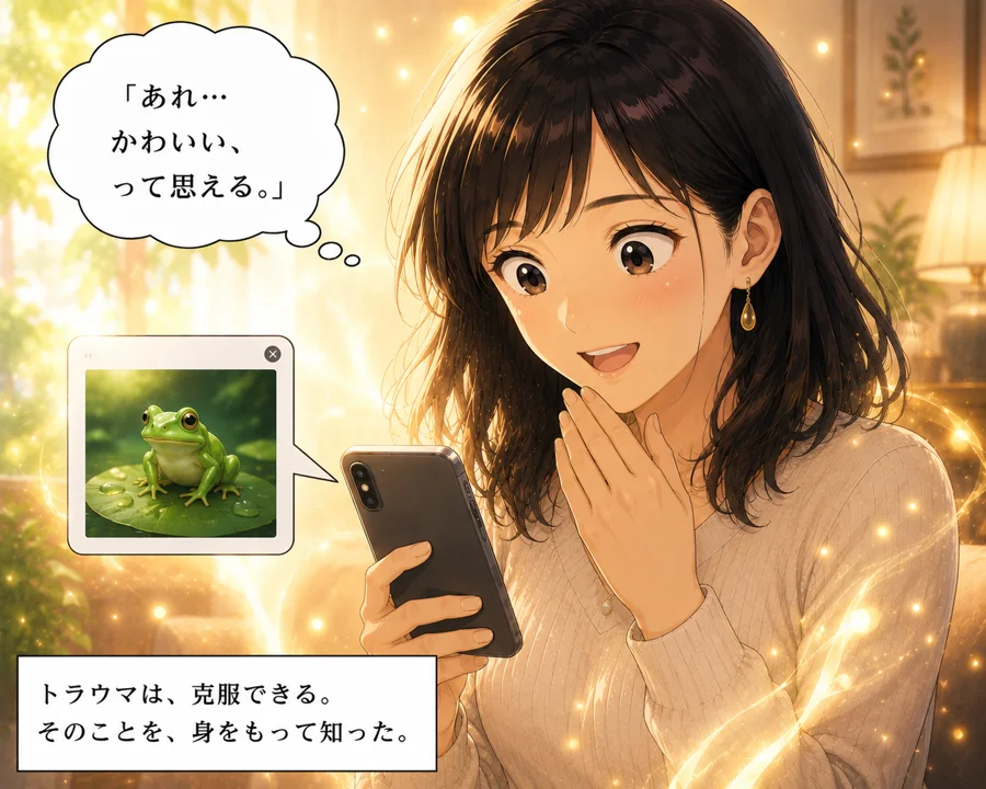 かわいいと思えて笑顔になる主人公